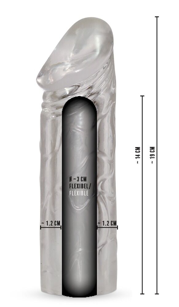 Penishülle „Mega Dick Sleeve“, 19 cm, 3 cm Ø