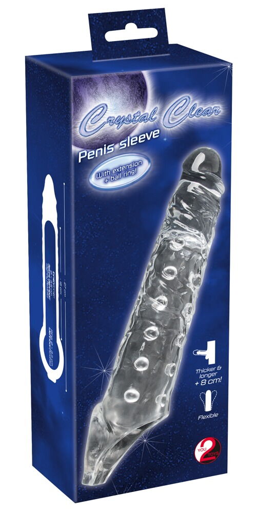 Penishülle „Penis sleeve“ mit Hodenring, innen genoppt