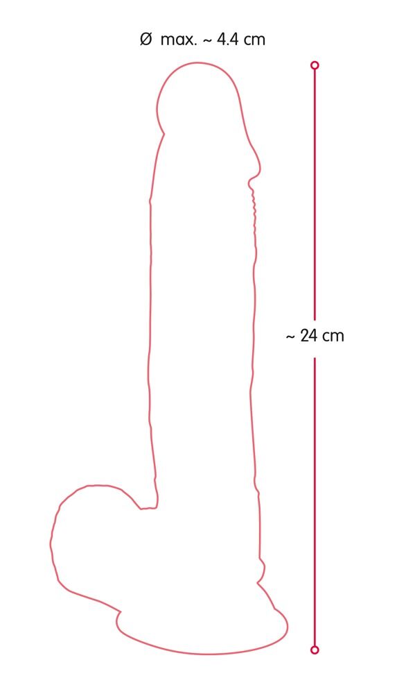 Naturdildo "Medium Bendable Dildo", in Position biegbar, 24 cm