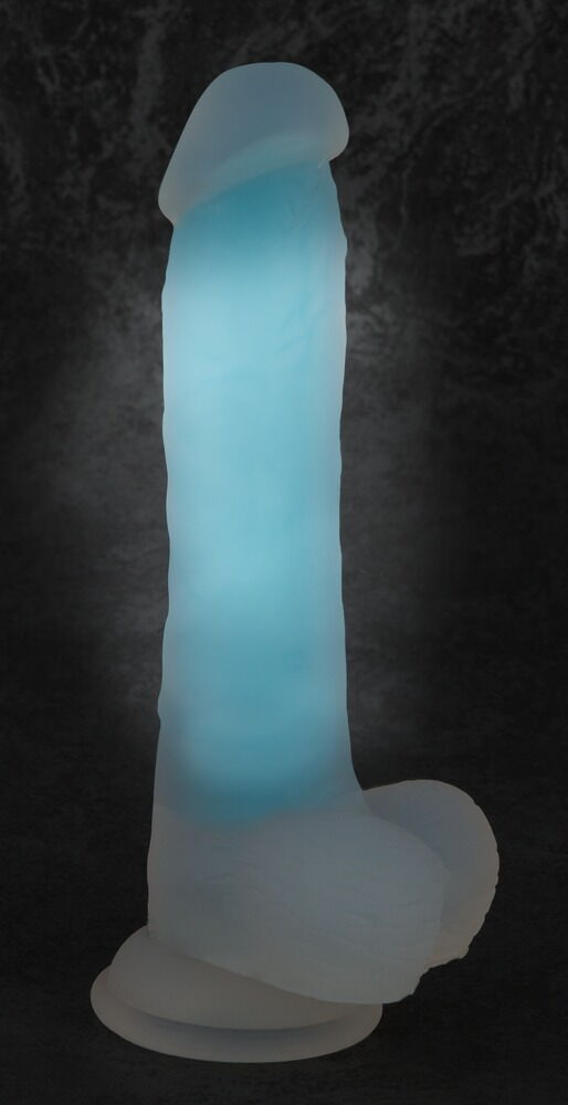 Naturdildo „Glow in the Dark” mit Saugfuß