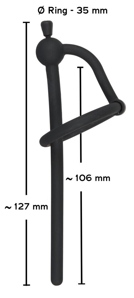 Penisplug „Piss Play with Stopper“ mit Eichelring, komplett aus Silikon