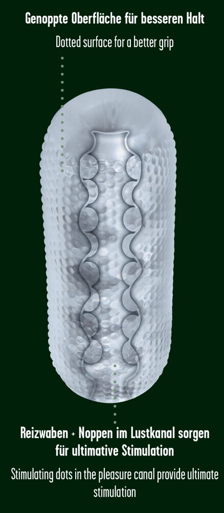 Masturbator „Pocket“, außen mit Noppen für besseren Halt