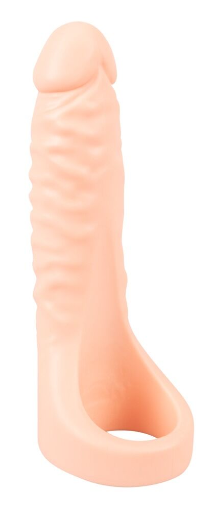 Penis-/Hodenring „Double Fucker“ mit flexiblem Naturdildo