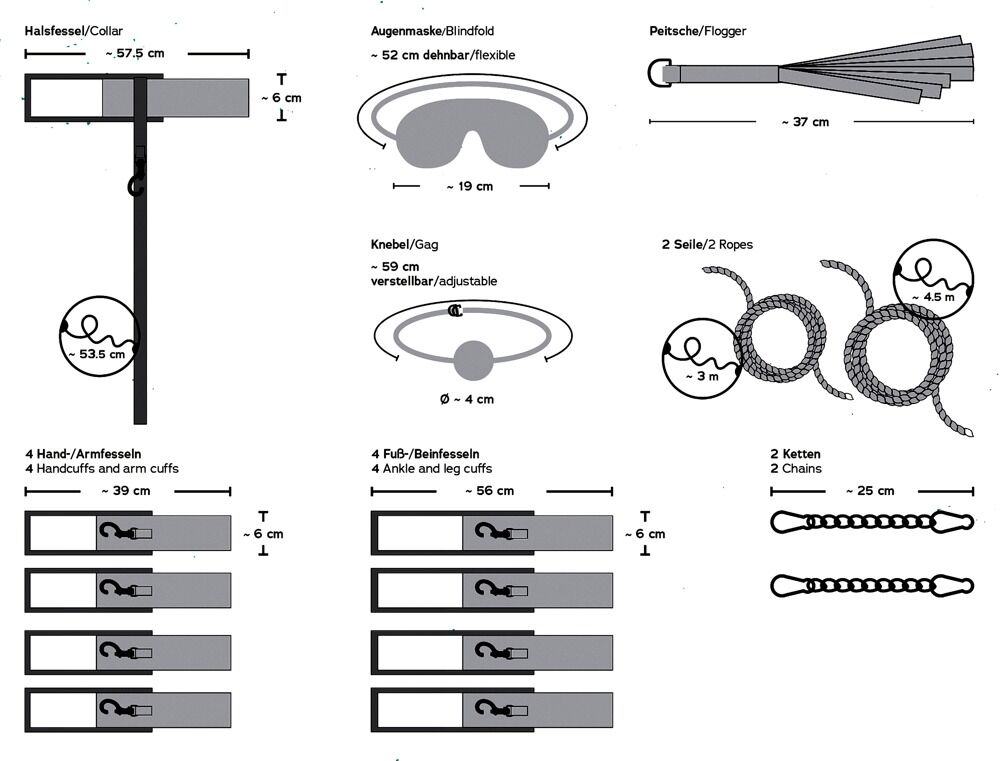 Fesselplatte „Bondage Board 2.0“, extralang, zusammenklappbar, mit Trageriemen