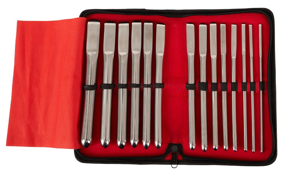 „14-Piece Dilator Set“, verschiedene Ø und Gewichte sortiert in edlem Etui