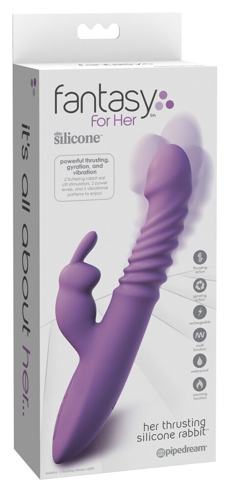 Stoßvibrator “her thrusting silicone rabbit”, mit Heizfunktion