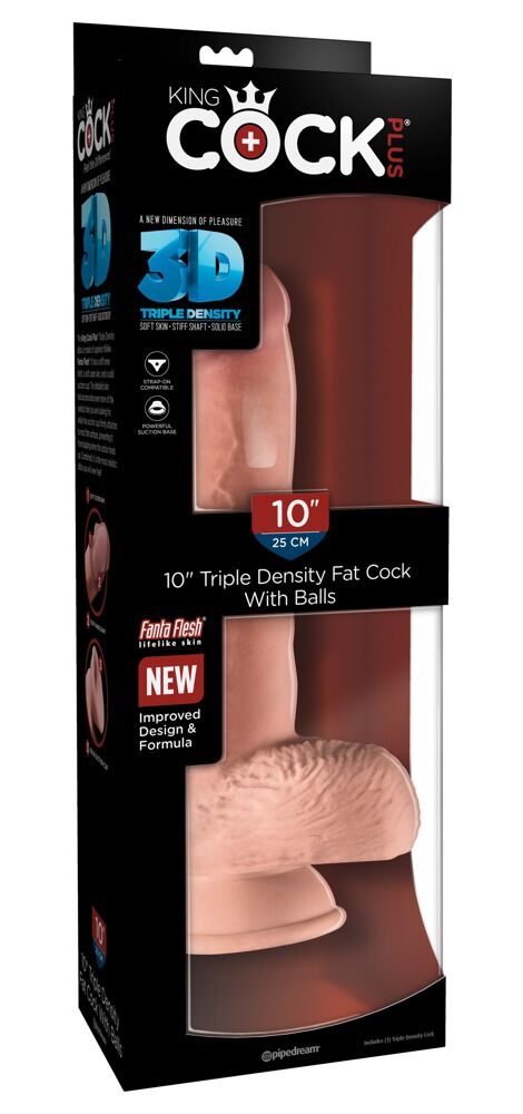 Dildo „10" Triple Density Cock with Balls“, 28 cm