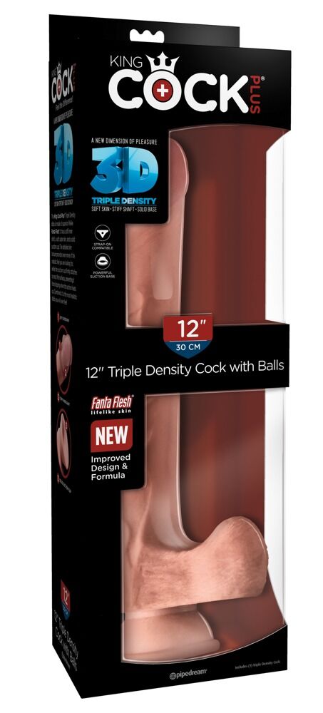 Dildo „12" Triple Density Cock with Balls“, 30 cm