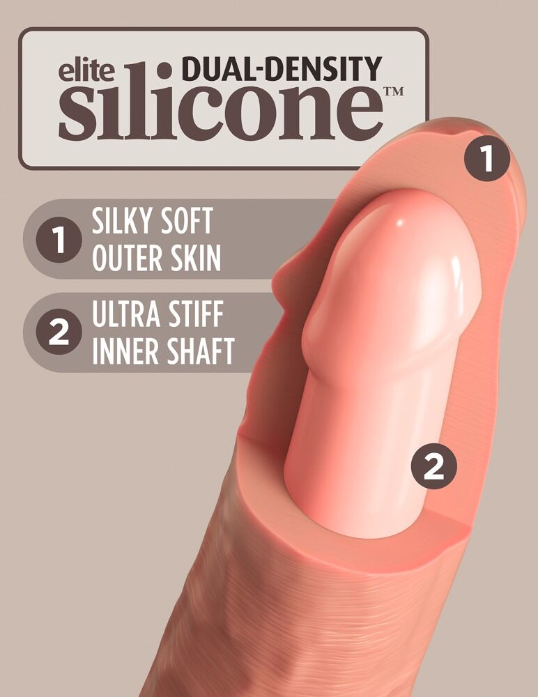 Naturdildo „8“ Dual Density Silicone Cock“ mit extra starkem Saugfuß