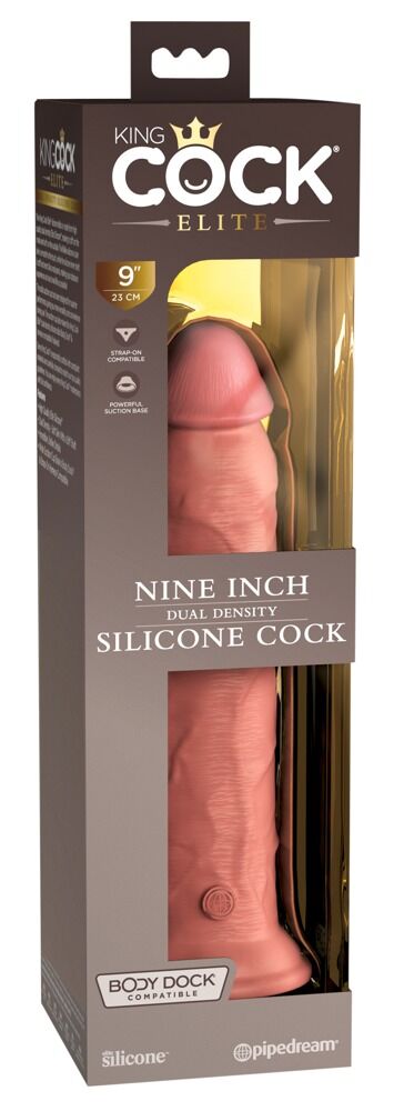 Naturdildo „9“ Dual Density Silicone Cock“ mit extra starkem Saugfuß