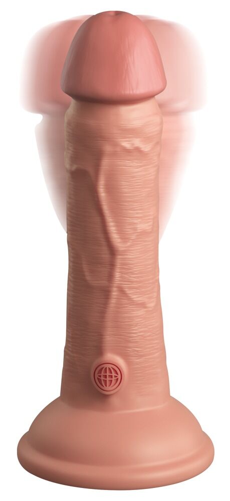 Naturvibrator „6“ Vibrating + Dual Density Silicone Cock“ mit extra starkem Saugfuß