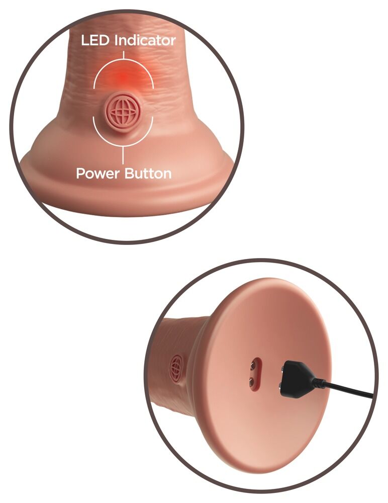 Naturvibrator „8“ Vibrating + Dual Density Silicone Cock“ mit extra starkem Saugfuß