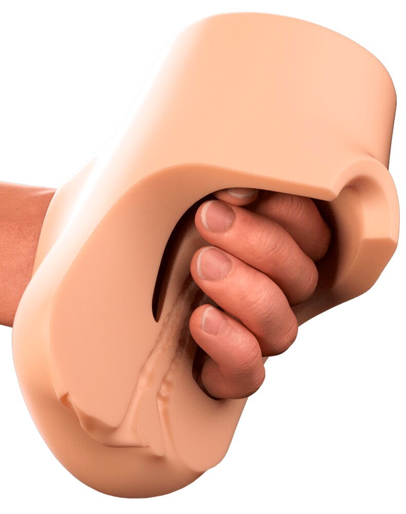 Masturbator „Pussy Pounder Vibrating" mit Vagina- und Anusöffnung