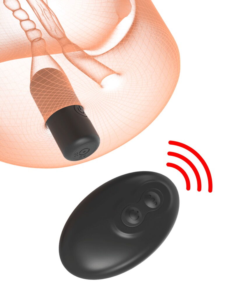 Masturbator „Pussy Pounder Vibrating" mit Vagina- und Anusöffnung