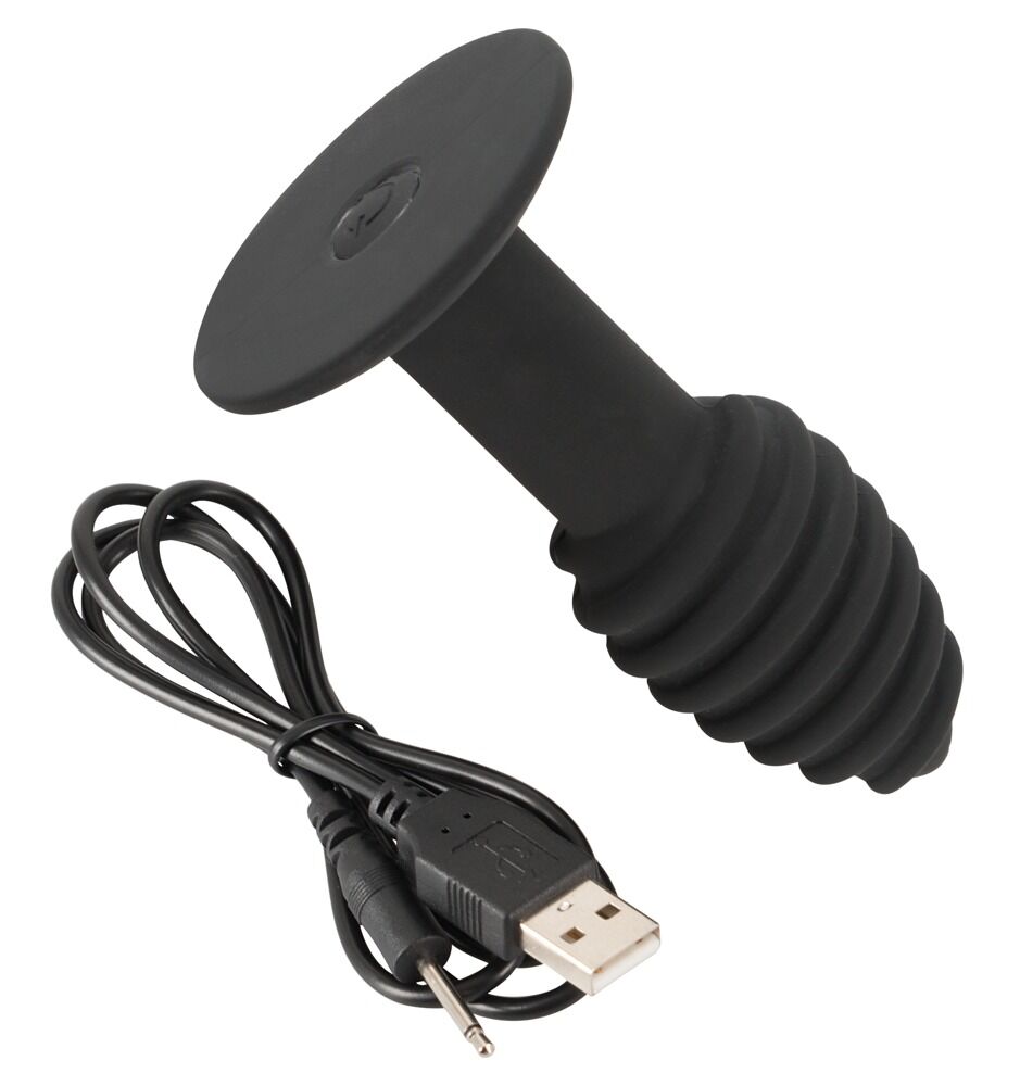 Analplug „Twist butt plug“, mit ausgeprägter Rillenstruktur, 7 Vibrationsmodi