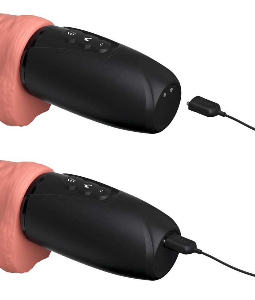 Stoßvibrator „6,5“ Thrusting Cock with Balls“, mit Wärmefunktion, 7 Vibrationsmodi