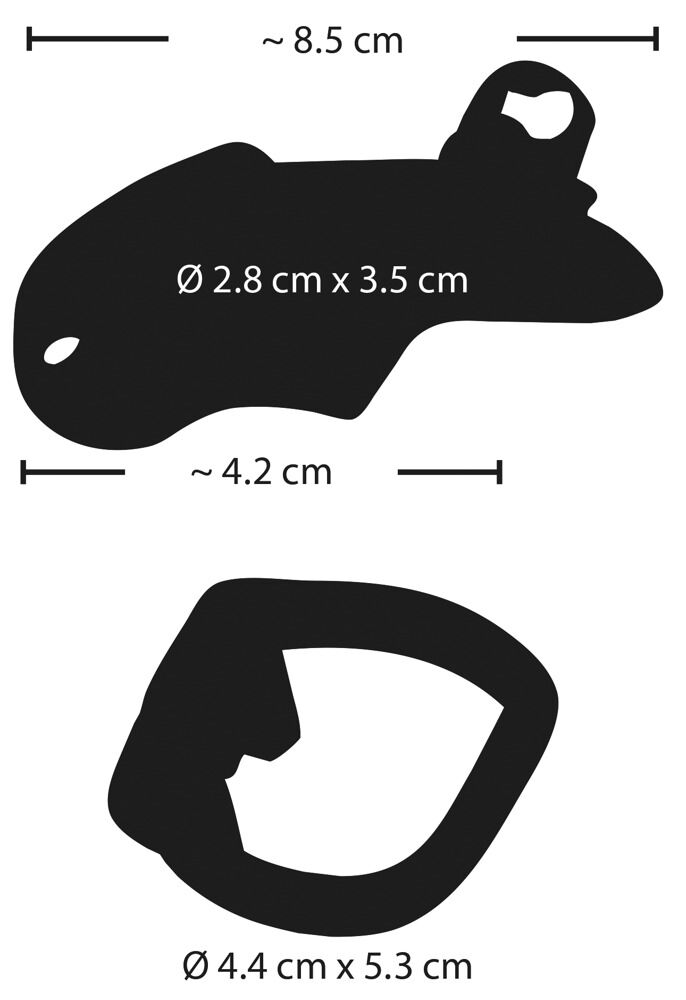 Peniskäfig „Chastity Cage Short“ aus Edelstahl, 289 g schwer