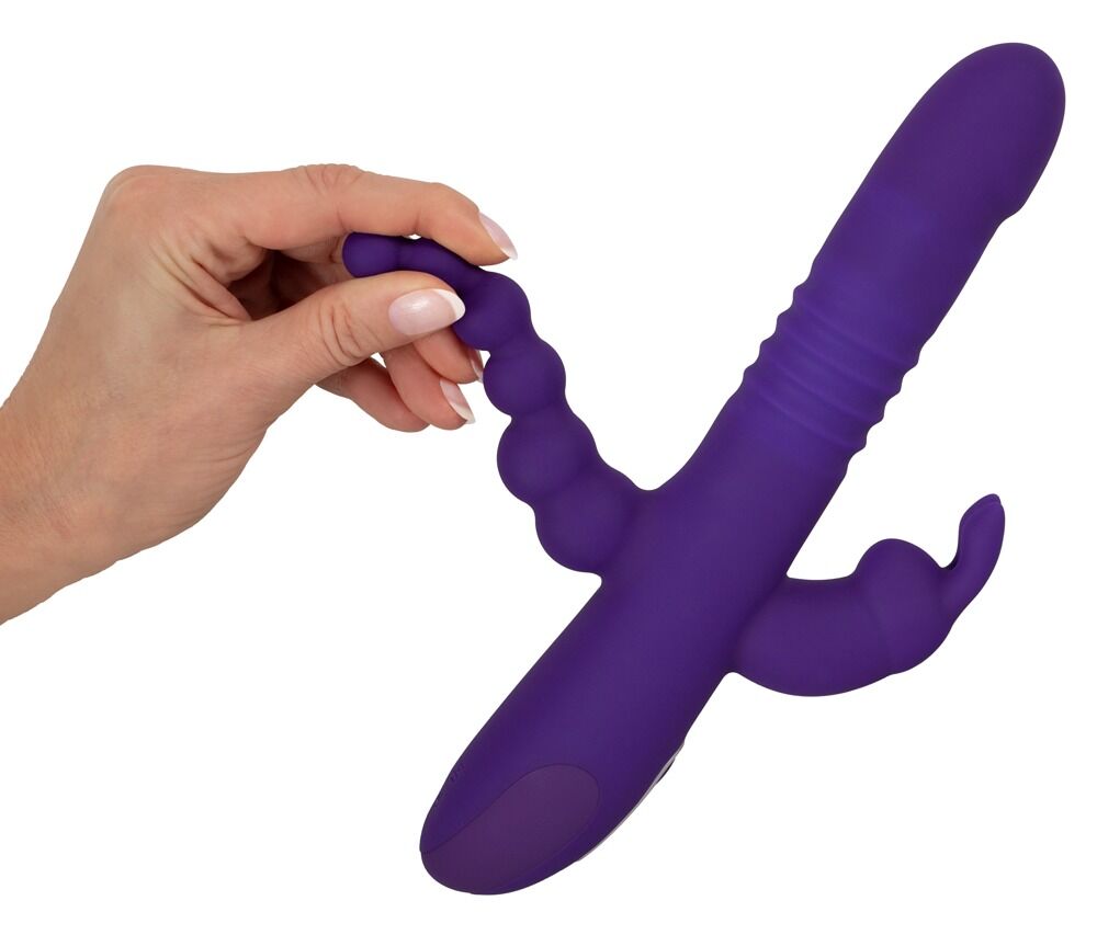 Stoßvibrator „Thrusting Pearl Triple Vibrator“ mit Klitoris- und Analvibrator