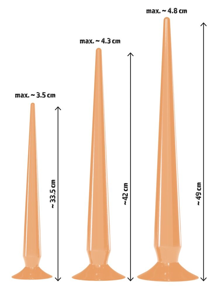 3-teiliges Analplug-Set „Super Long Flexible Butt Plug Set“, verschiedene Extra-Längen und Gewichte