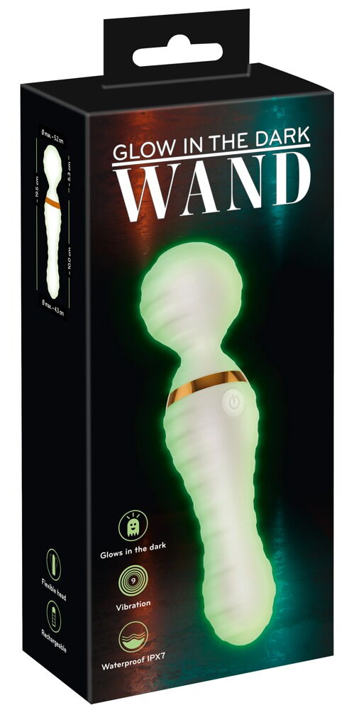 Massagestab „Glow in the dark Wand“ leuchtet im Dunkeln