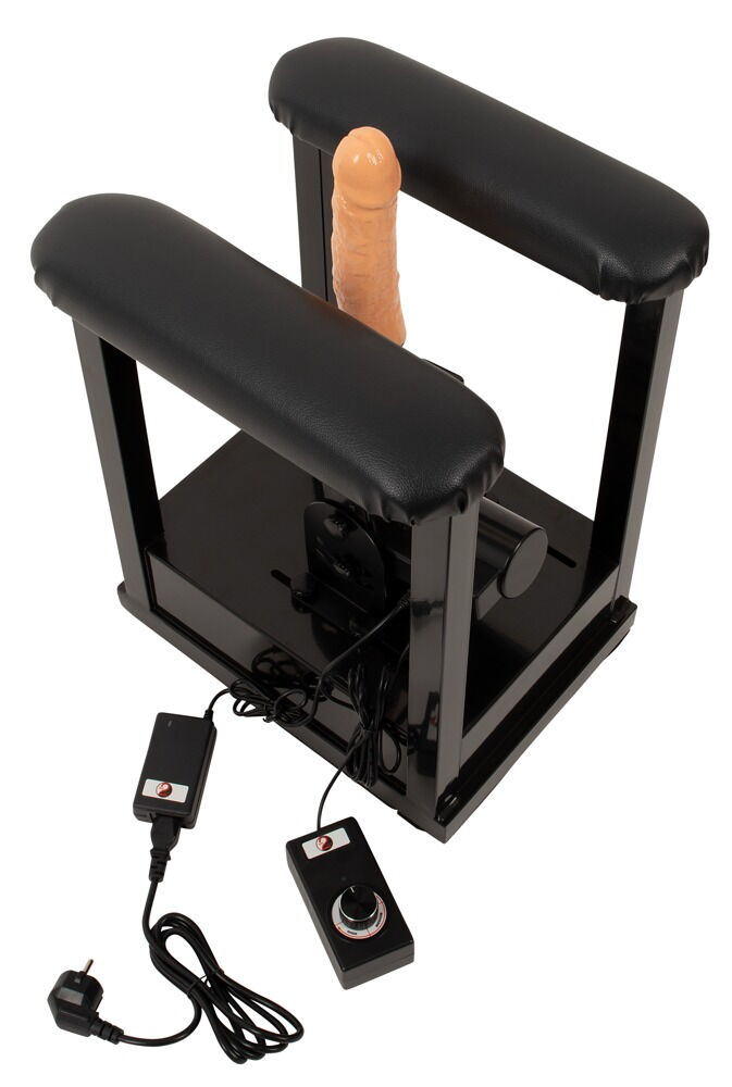 Sexmaschine „Sit-On-Climaxer“ mit Dildo und Komfort-Sitzgestell