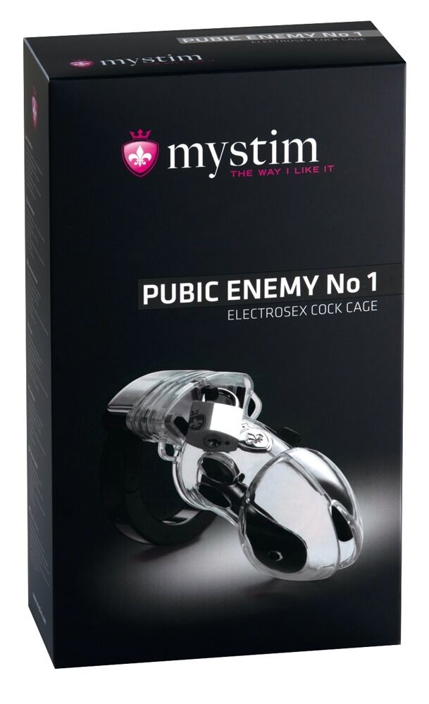 Peniskäfig „Pubic Enemy No 1“, kompatibel mit Reizstromgerät