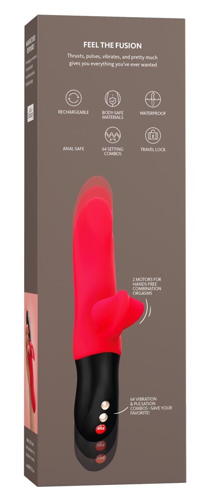 Rabbitvibrator „Bi Stronic Fusion“ mit 2 Motoren und pulsierender Stoßfunktion