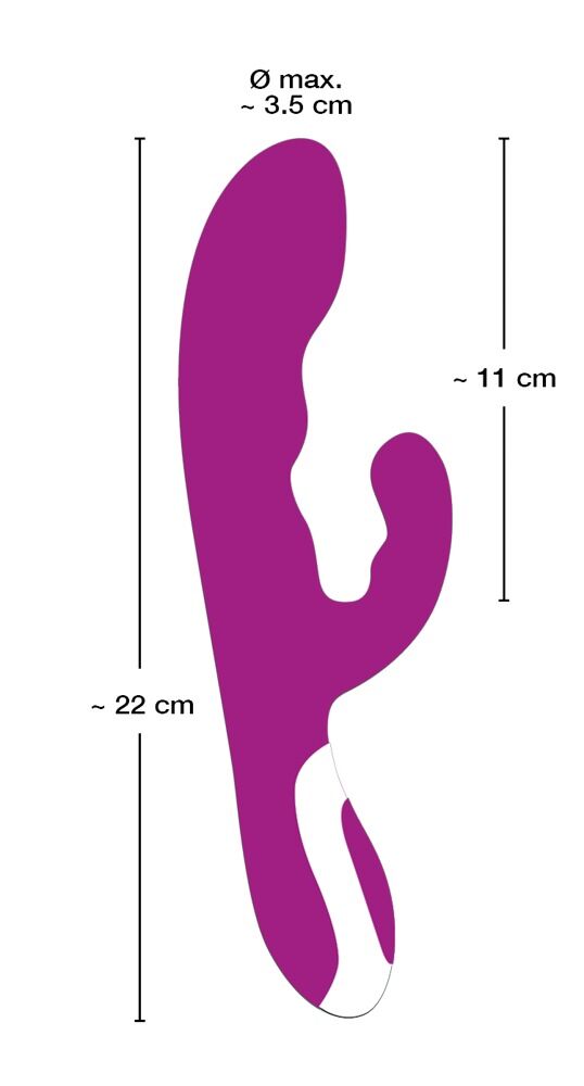 Rabbitvibrator „Heating Vibe“ mit Klitorisreizarm und Wärmefunktion