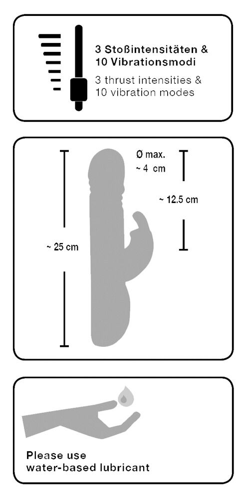 Rabbitvibrator „Push Vibrator“ mit Stoßfunktion in 3 Speeds