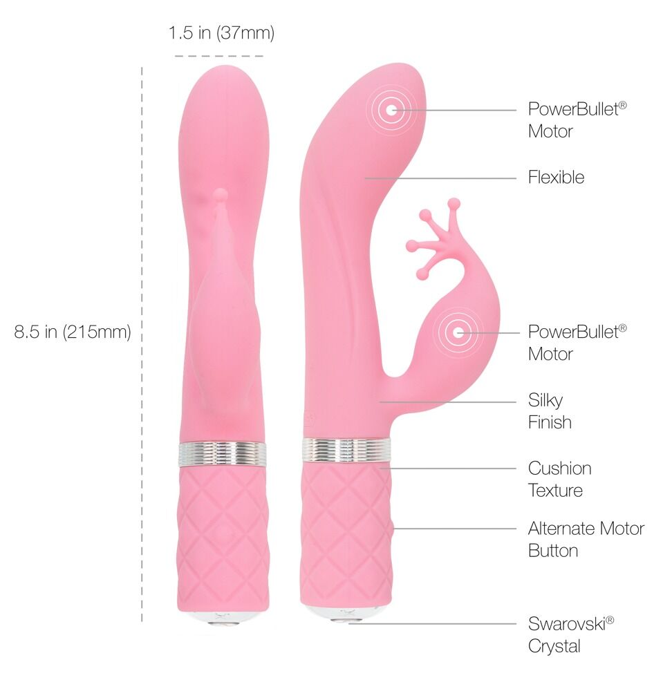 Rabbitvibrator „Kinky Luxurious Dual Massager“ mit Swarovski®-Kristall