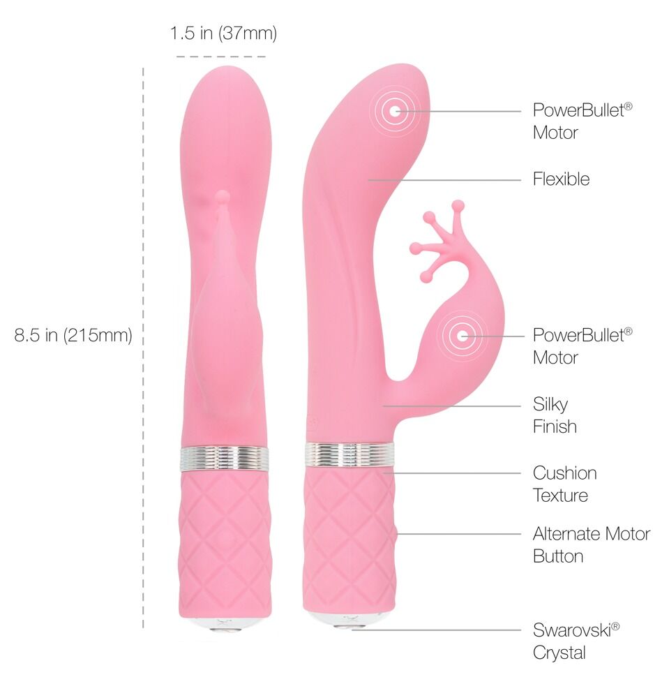 Rabbitvibrator „Kinky Luxurious Dual Massager“, Swarovski®-Kristall