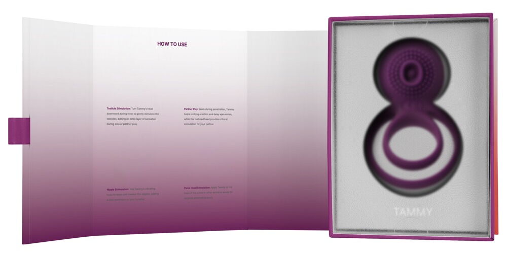 Vibro-Penisring „Tammy“ mit 5 Vibrationsmodi in 5 Intensitäten