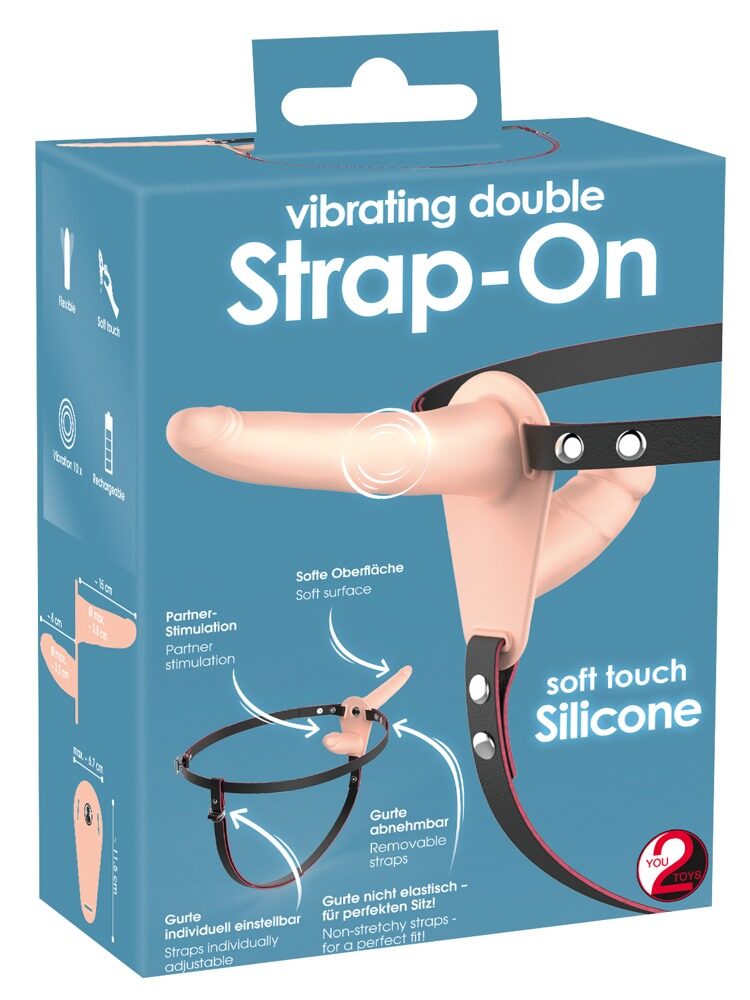 Umschnallvibrator „Vibrating Double Strap-On“, 15,7 cm, 8,8 cm