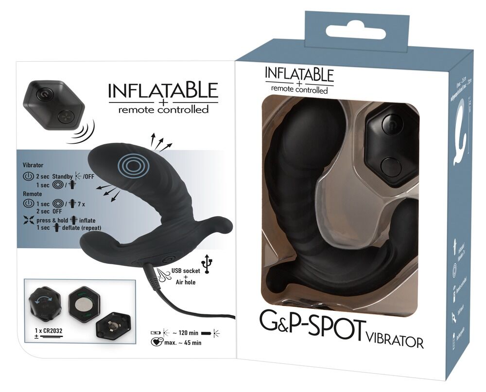 Vibrator „G-&P-Spot“ zum Aufpumpen, mit Fernbedienung
