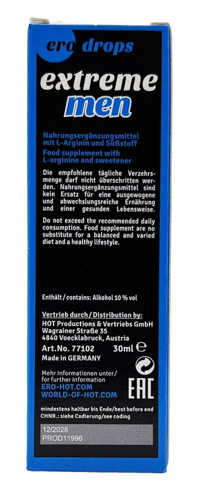 Tropfen „Extreme Men Strong“, Nahrungsergänzungsmittel