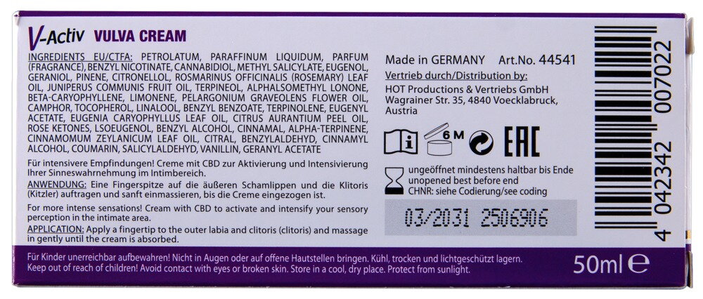 Stimulationscreme „V-Activ Vulva Cream“ mit CBD