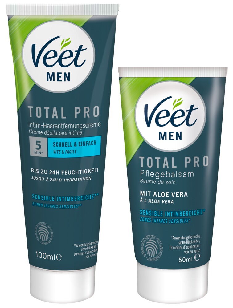 2-teiliges Enthaarungscreme-Set „Veet Men TOTAL PRO“