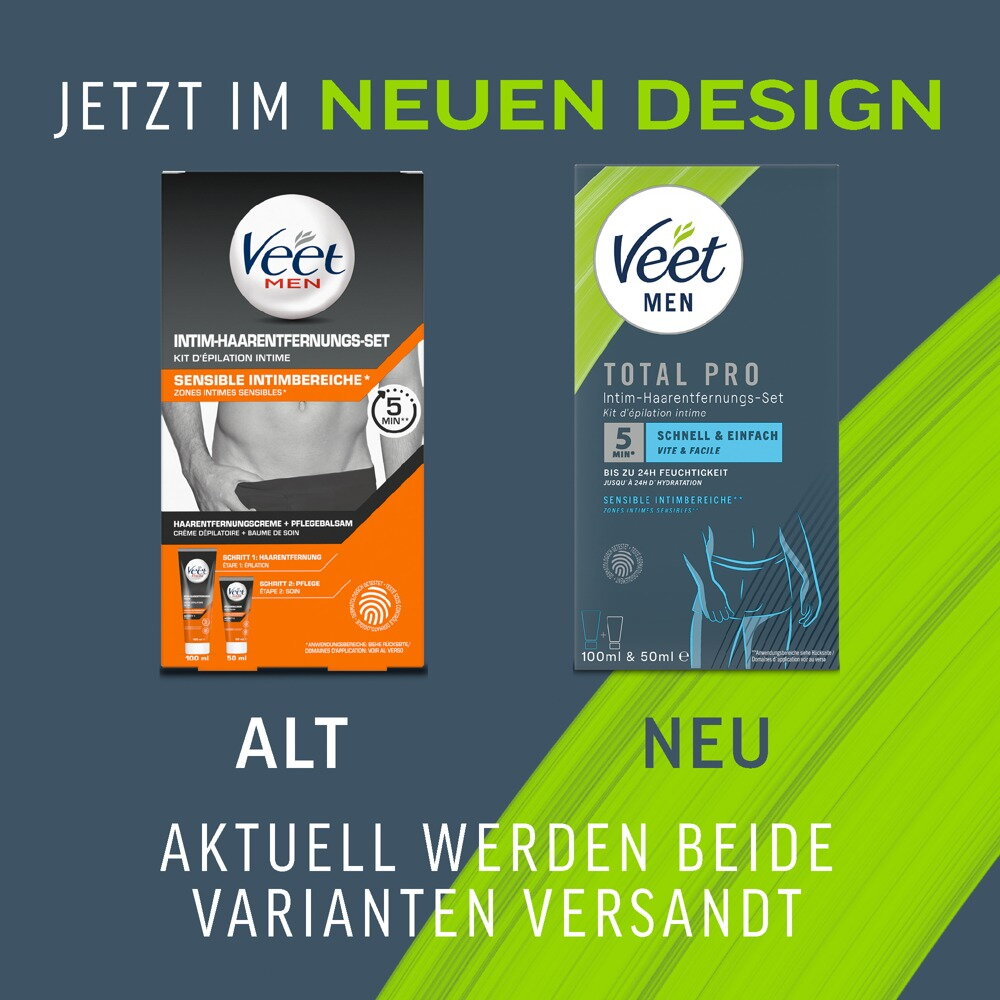 2-teiliges Enthaarungscreme-Set „Veet Men TOTAL PRO“