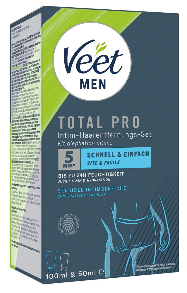 2-teiliges Enthaarungscreme-Set „Veet Men TOTAL PRO“
