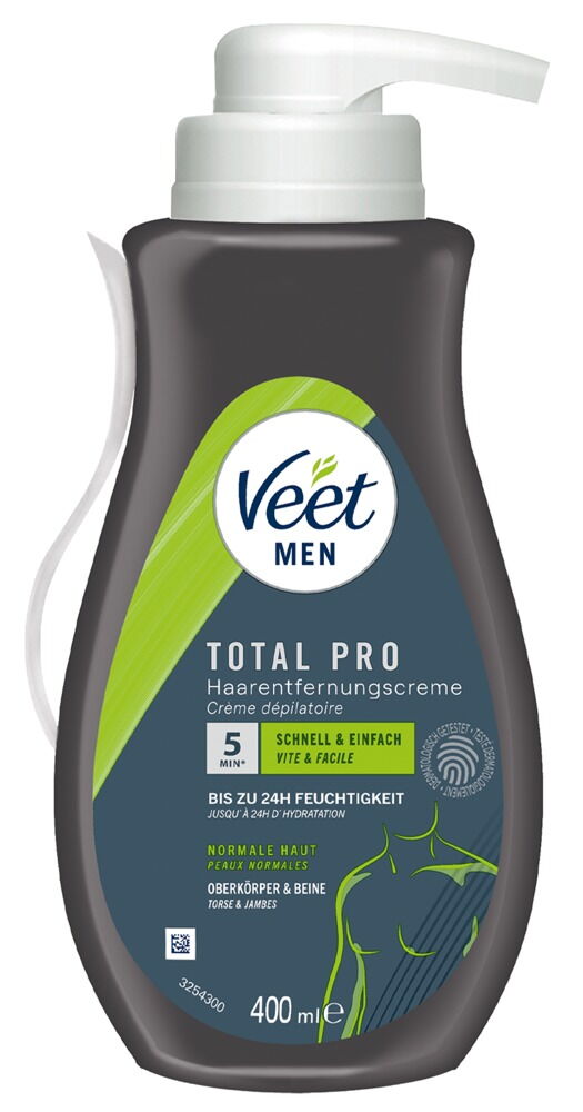Enthaarungscreme „Veet Men TOTAL PRO“ für seinen Oberkörper & Beine