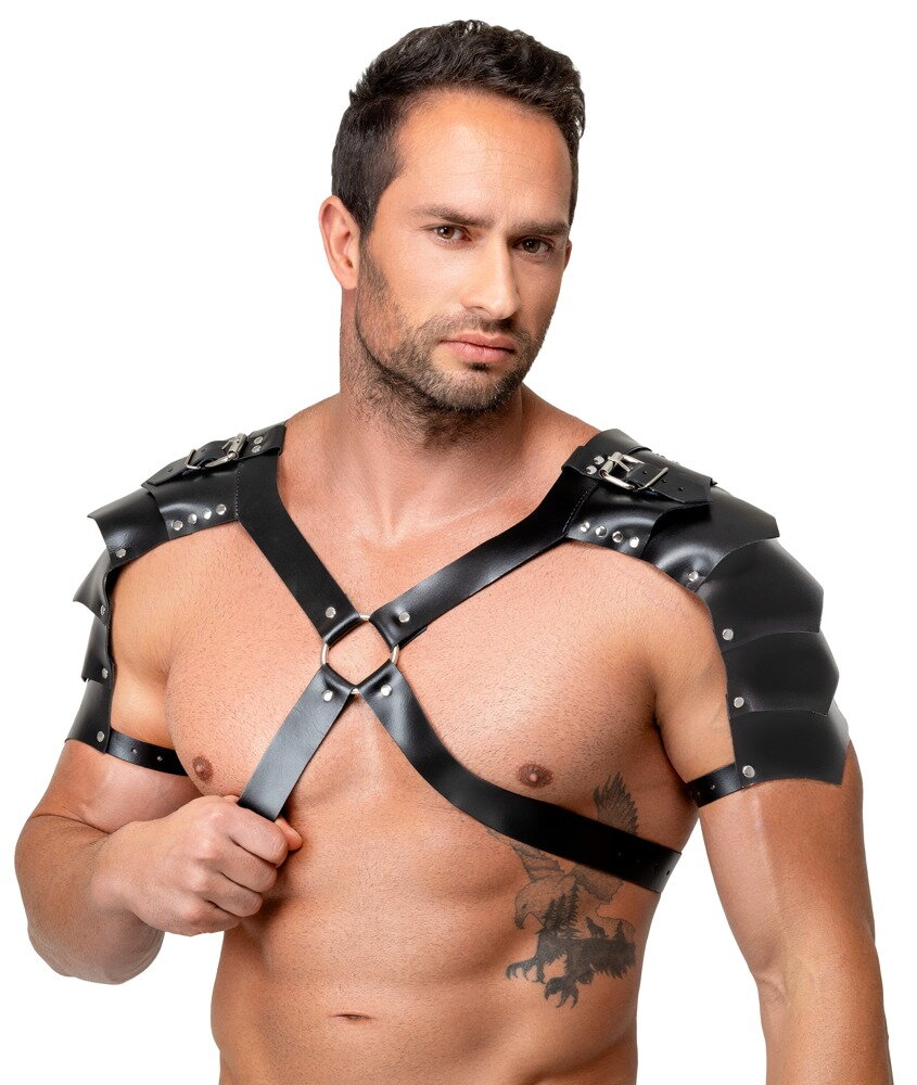 Leder-Brustharness mit Schulterpanzer