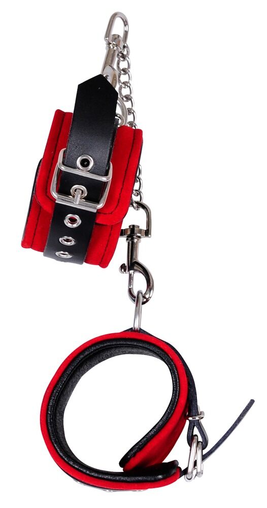 Handfessel aus Leder mit abnehmbarer Metallkette