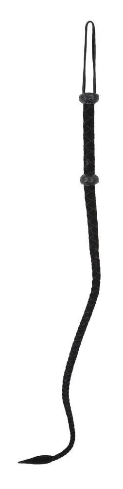 Peitsche mit einem Riemen aus Leder, verstärkter Griff, 90 cm