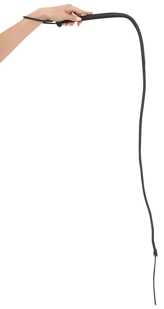 Leder-Peitsche, Singletail, handgeflochten, 132 cm