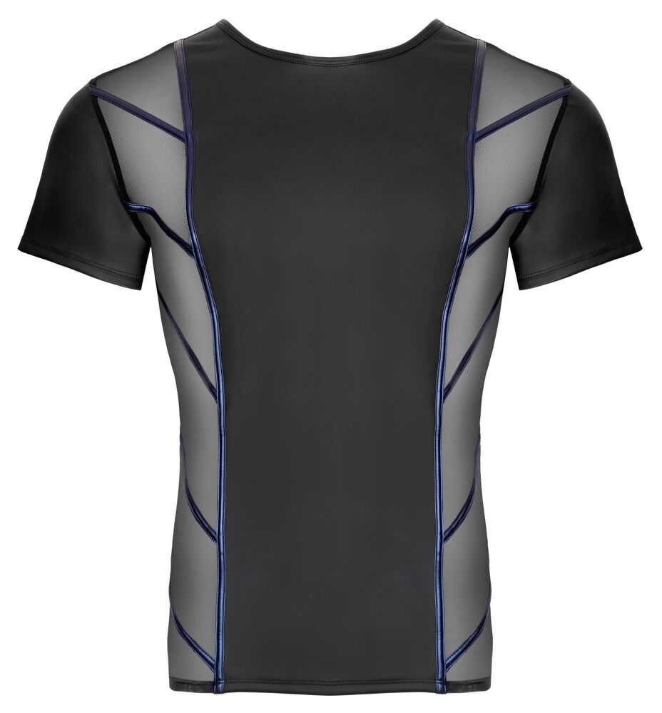 Shirt im stylischen Material-Mix