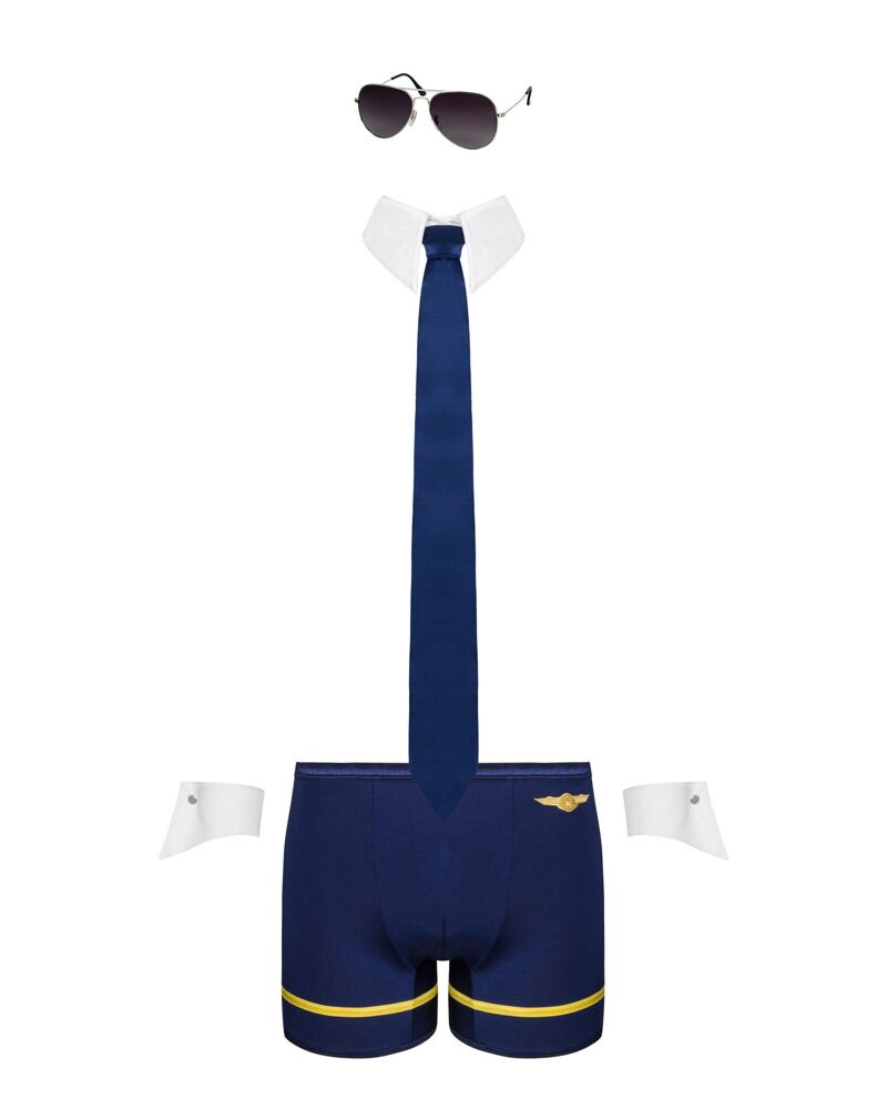 4-teiliges Kostüm-Set „Pilotman“ mit Sonnenbrille