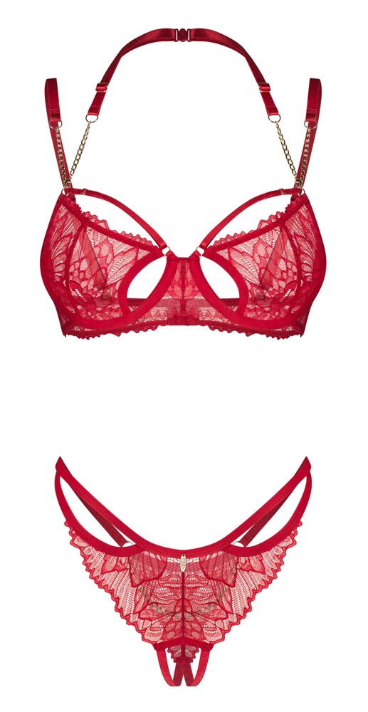 Dessous-Set „Matildea“ mit Bügel-BH & Ouvert-String