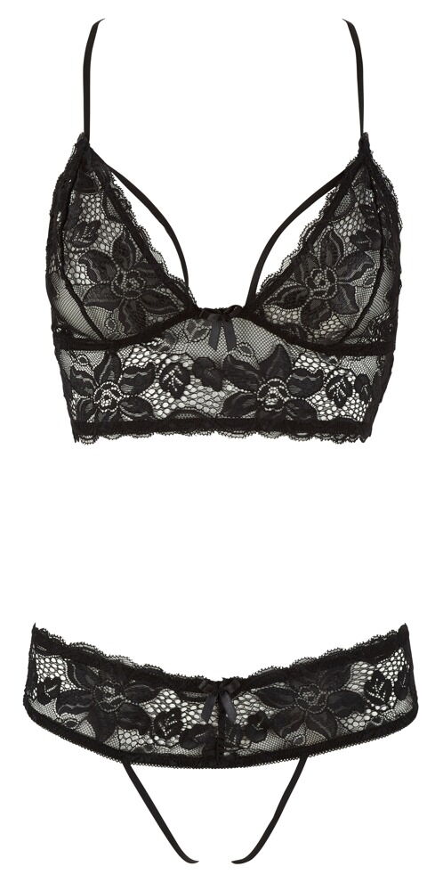 Bralette plus String ouvert