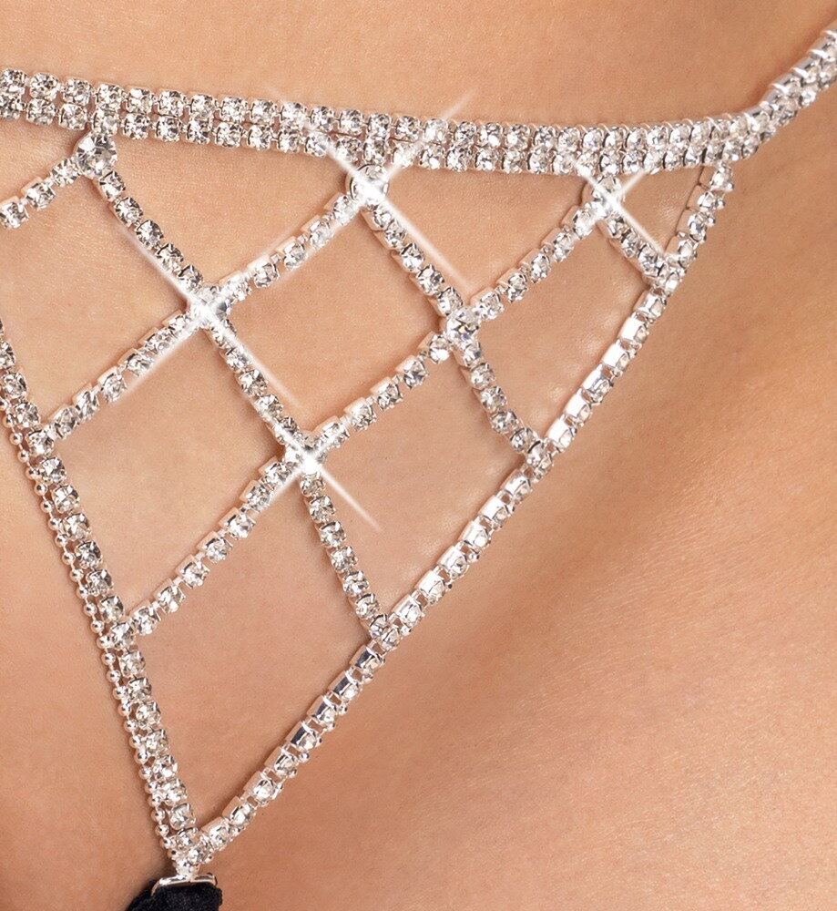 Ouvert-String mit Strass