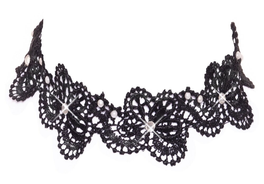 Halsband aus Stickerei in Spitzenoptik